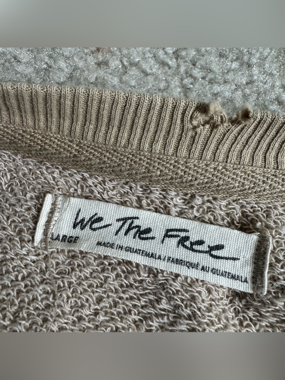 Free People We The Free Yellowstone Bison Camden Sweatshirt Beige Graphic - Picture 10 of 13